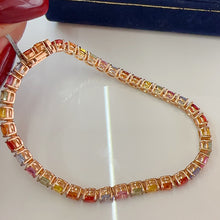 Load image into Gallery viewer, LUOWEND 18K Yellow Gold Natural Color Sapphire Bracelet for Women
