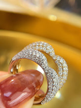 Load image into Gallery viewer, LUOWEND 18K White/Yellow Gold Fine Jewelry Real Natural Diamond Ring for Women

