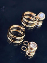 Load image into Gallery viewer, LUOWEND 18K White/Yellow Gold Fine Jewelry Real Natural Diamond Earrings for Women

