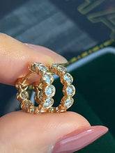 Load image into Gallery viewer, LUOWEND 18K Yellow Gold Fine Jewelry Real Natural Diamond Earrings for Women
