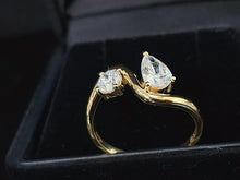 Load image into Gallery viewer, LUOWEND 18K Yellow Gold Fine Jewelry Real Natural Diamond Ring for Women
