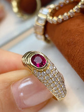 Load image into Gallery viewer, LUOWEND 18K Yellow Gold Fine Jewelry Real Natural Ruby Ring for Women
