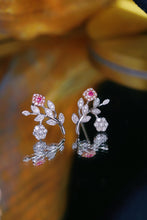 Load image into Gallery viewer, LUOWEND 18K White Gold Real Natural Pink Diamond Earrings for Women
