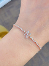 Load image into Gallery viewer, LUOWEND 18K White/Yellow/Rose Gold Real Natural Diamond Bracelet for Women
