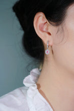 Load image into Gallery viewer, LUOWEND 18K White Gold Real Natural Pink Diamond Earrings for Women

