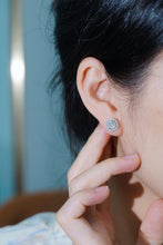 Load image into Gallery viewer, LUOWEND 18K White Gold Natural Diamond Earrings for Women
