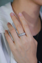 Load image into Gallery viewer, LUOWEND 18K White Gold Rings Real Natural Diamond Ring for Women
