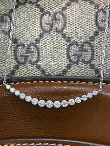 LUOWEND 18K White Gold Real Natural Diamond Pendant Necklace for Women
