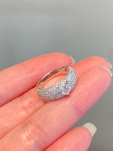Load image into Gallery viewer, LUOWEND 18K White Gold Natural Diamond Ring for Women
