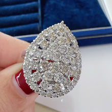 Load image into Gallery viewer, LUOWEND 18K White or Yellow Gold Natural Diamond Ring for Women
