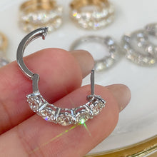 Load image into Gallery viewer, LUOWEND 18K White/Yellow Gold Fine Jewelry Real Natural Diamond Hoop Earrings for Women
