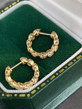 Load image into Gallery viewer, LUOWEND 18K Yellow Gold Fine Jewelry Real Natural Diamond Earrings for Women
