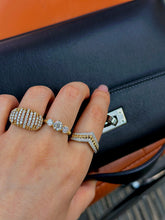 Load image into Gallery viewer, LUOWEND 18K White+Yellow Gold Fine Jewelry Real Natural Diamond Ring for Women
