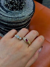 Load image into Gallery viewer, LUOWEND 18K Yellow Gold Fine Jewelry Real Natural Ruby Ring for Women
