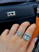 Load image into Gallery viewer, LUOWEND 18K White Gold Fine Jewelry Real Natural Diamond Ring for Women
