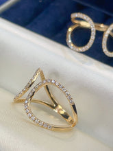 Load image into Gallery viewer, LUOWEND 18K Yellow Gold Fine Jewelry Real Natural Diamond Ring for Women

