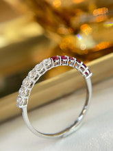Load image into Gallery viewer, LUOWEND 18K White Gold Fine Jewelry Natural Ruby Ring for Women
