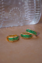 Load image into Gallery viewer, LUOWEND 18K Yellow Gold Real Natural Diamond Natural Emerald Ring for Women
