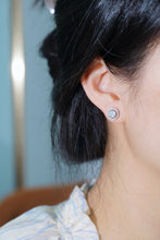 Load image into Gallery viewer, LUOWEND 18K White Gold Natural Diamond Stud Earrings for Women
