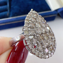 Load image into Gallery viewer, LUOWEND 18K White or Yellow Gold Natural Diamond Ring for Women
