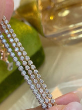 Load image into Gallery viewer, LUOWEND 18K White/Yellow/Rose Gold Classic Design Real Natural Diamond Bracelet for Women
