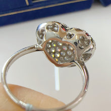 Load image into Gallery viewer, LUOWEND 18K White Gold Natural Diamond Ring for Women
