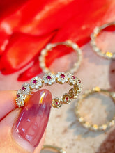 Load image into Gallery viewer, LUOWEND 18K Yellow Gold Fine Jewelry Natural Ruby Ring for Women
