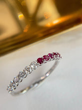 Load image into Gallery viewer, LUOWEND 18K White Gold Fine Jewelry Natural Ruby Ring for Women
