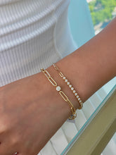 Load image into Gallery viewer, LUOWEND 18K Yellow Gold Fine Jewelry Real Natural Diamond Bracelet for Women
