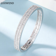 Load image into Gallery viewer, LUOWEND 18K White Gold Real Natural Diamond Bracelet for Women
