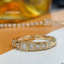 Load image into Gallery viewer, LUOWEND 18K Yellow Gold Fine Jewelry Real Natural Diamond Ring for Women
