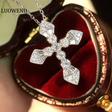 Load image into Gallery viewer, LUOWEND 18K White Gold Natural Diamond Necklace for Women
