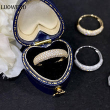 Load image into Gallery viewer, LUOWEND 18K White or Yellow Gold Real Natural Diamond Ring for Women
