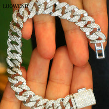 Load image into Gallery viewer, LUOWEND 18K White or Yellow Gold Real Natural Diamond Bracelet for Women

