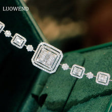 Load image into Gallery viewer, LUOWEND 18K White Gold Real Natural Diamond Bracelet for Women
