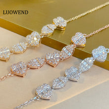 Load image into Gallery viewer, LUOWEND 18K White/Yellow/Rose Gold Natural Diamond Bracelet for Women
