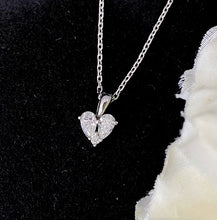 Load image into Gallery viewer, LUOWEND 18K White Gold Real Natural Diamond Pendant Necklace for Women
