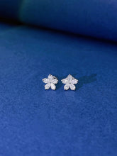 Load image into Gallery viewer, LUOWEND 18K White Gold Real Natural Diamond Stud Earrings for Women

