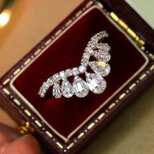 Load image into Gallery viewer, LUOWEND 18K White Gold Real Natural Diamond Ring for Women
