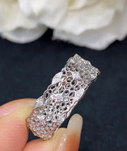 Load image into Gallery viewer, LUOWEND 18K White Gold Real Natural Diamond Ring for Women
