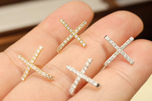 Load image into Gallery viewer, LUOWEND 18K White or Yellow Gold Real Natural Diamond Stud Earrings for Women
