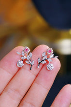 Load image into Gallery viewer, LUOWEND 18K White Gold Real Natural Pink Diamond Earrings for Women
