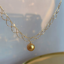 Load image into Gallery viewer, LUOWEND 18K Yellow Gold Real Natural Gold Rearl Necklace for Women
