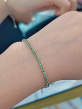 Load image into Gallery viewer, LUOWEND 18K White Gold Fine Jewelry Natural Tsavorite Bracelet for Women
