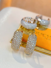 Load image into Gallery viewer, LUOWEND 18K White/Yellow Gold Fine Jewelry Real Natural Diamond Earrings for Women
