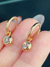 Load image into Gallery viewer, LUOWEND 18K White/Yellow Gold Fine Jewelry Real Natural Diamond Earrings for Women
