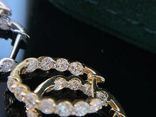 Load image into Gallery viewer, LUOWEND 18K White/Yellow Gold Fine Jewelry Real Natural Diamond Earrings for Women
