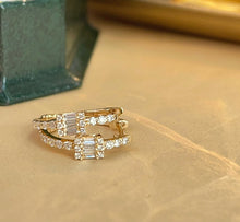 Load image into Gallery viewer, LUOWEND 18K White/Yellow Gold Fine Jewelry Real Natural Diamond Earrings for Women
