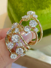 Load image into Gallery viewer, LUOWEND 18K Yellow Gold Fine Jewelry Real Natural Diamond Ring for Women
