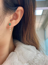 Load image into Gallery viewer, LUOWEND 18K Yellow Gold Fine Jewelry Real Natural Emerald Earrings for Women
